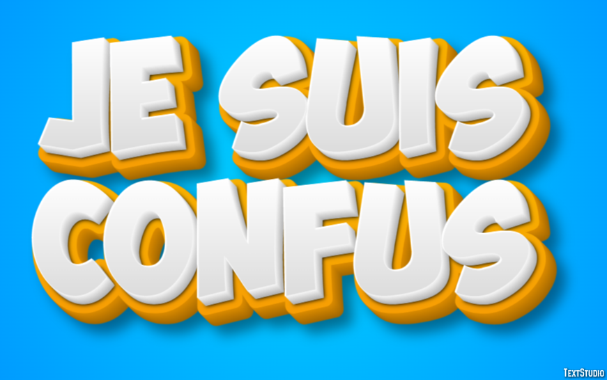 Je suis confus Effet de Texte