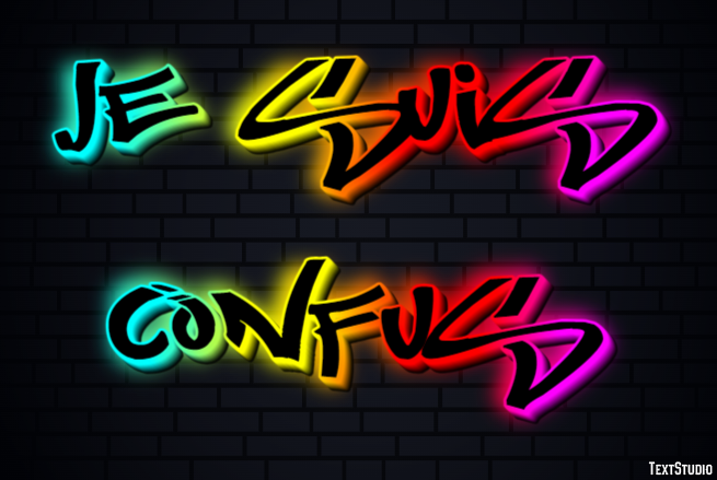 Je suis confus Effet de texte