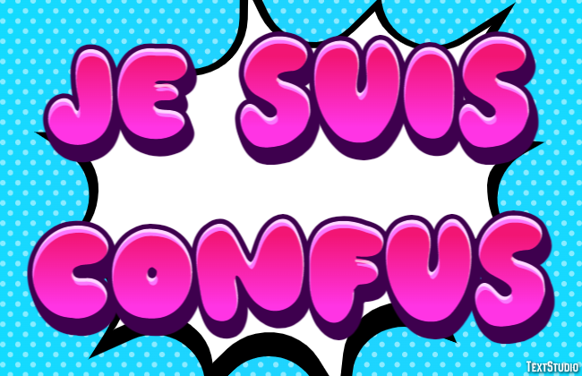 Je suis confus Effet de texte