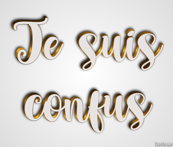 Je suis confus Effet de texte