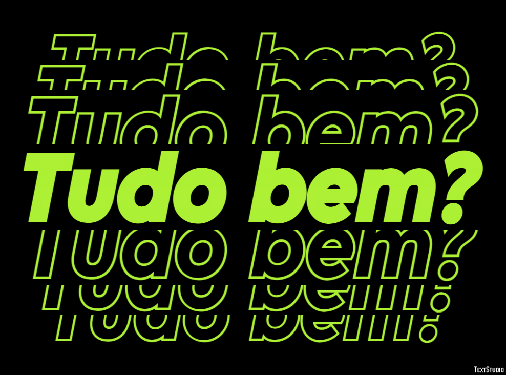 Tudo bem? Effetto testo
