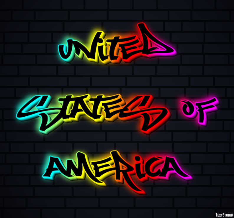United States of America Text effect