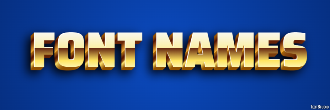 Font Names Text Effect