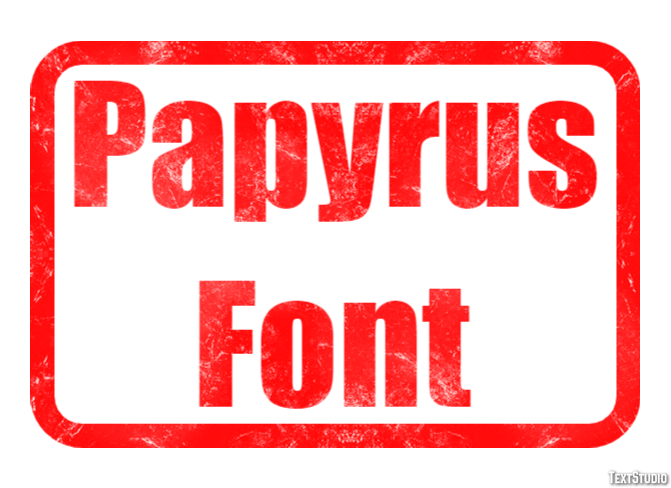 Papyrus Font Efeito de texto