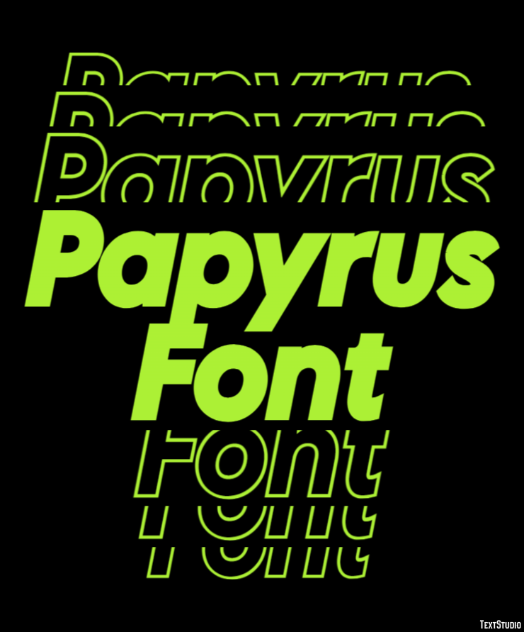 Papyrus Font Efeito de texto