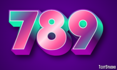 789 Efecto de Texto