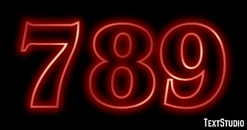 789 Efecto de Texto
