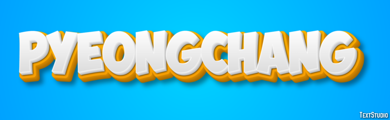 Pyeongchang Эффект текста