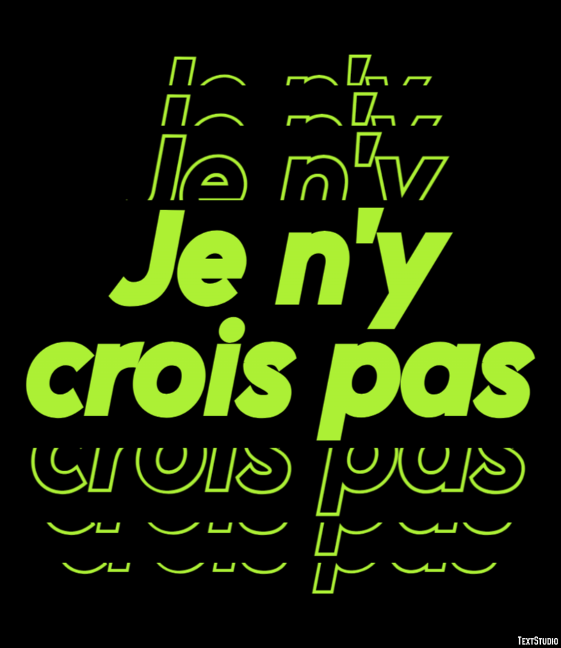 Je n'y crois pas Effet de texte