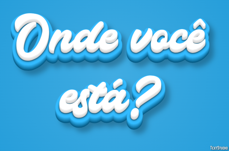 Onde você está? Efeito do texto