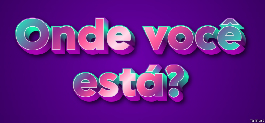 Onde você está? Efeito do texto