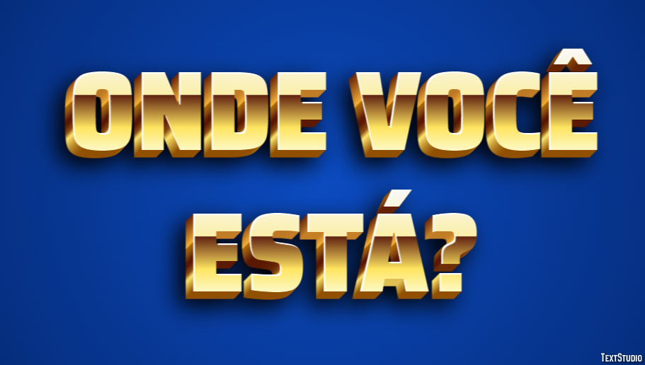Onde você está? Efeito do texto