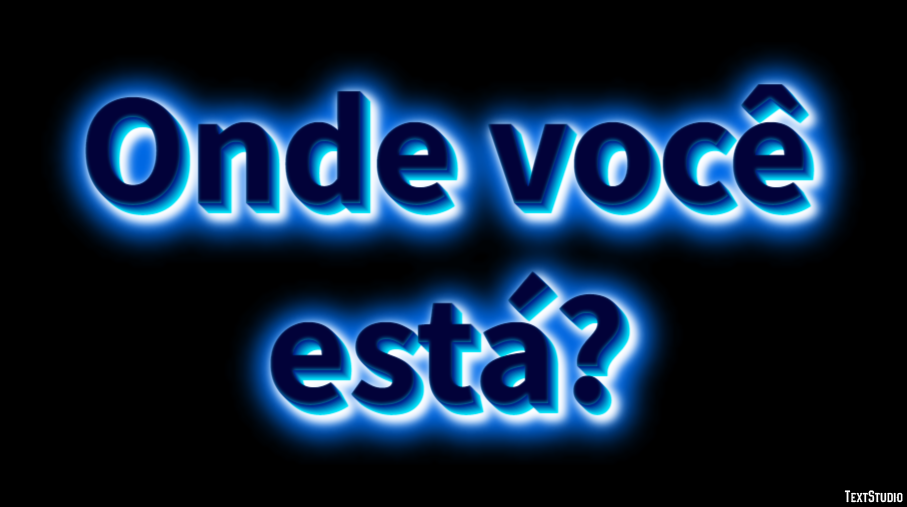 Onde você está? Efeito de texto