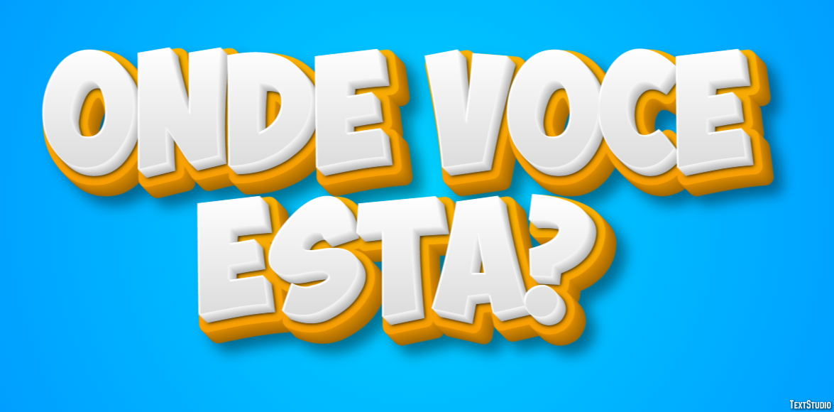 Onde você está? Efeito do texto