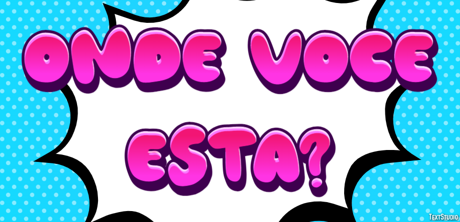 Onde você está? Efeito do texto