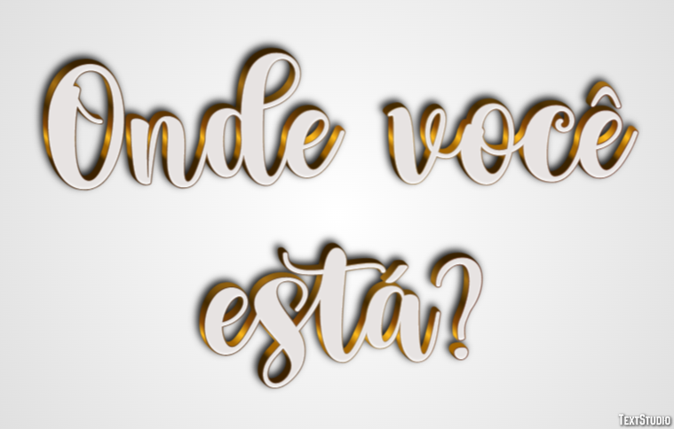 Onde você está? Efeito do texto