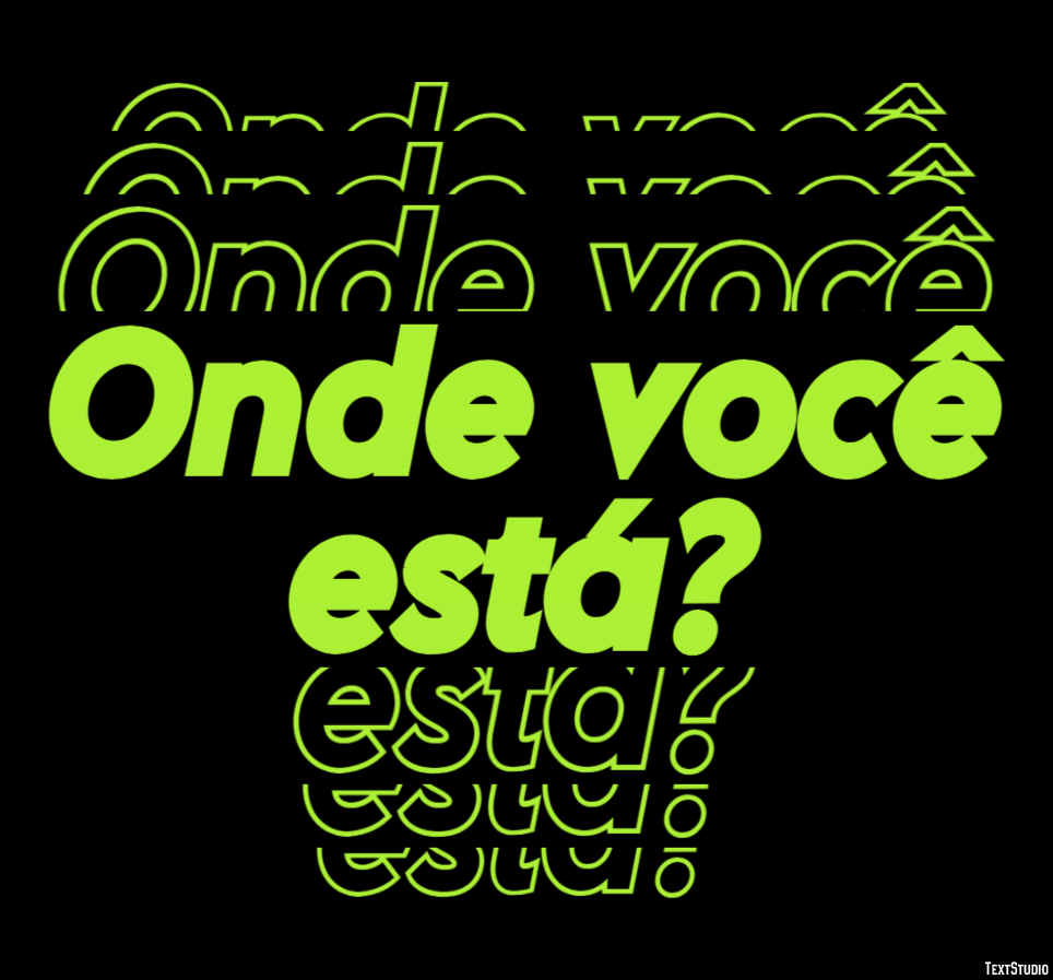 Onde você está? Efeito do texto