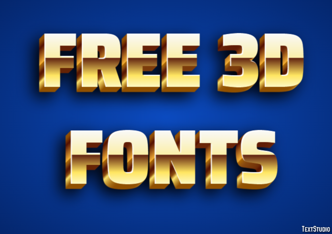 Free 3d Fonts Efekt tekstowy