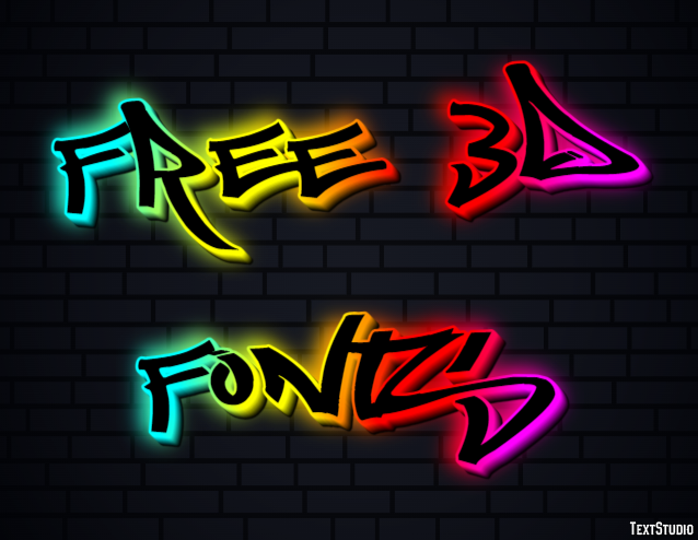 Free 3d Fonts Tekst Effect
