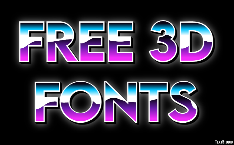 Free 3d Fonts Efekt tekstowy