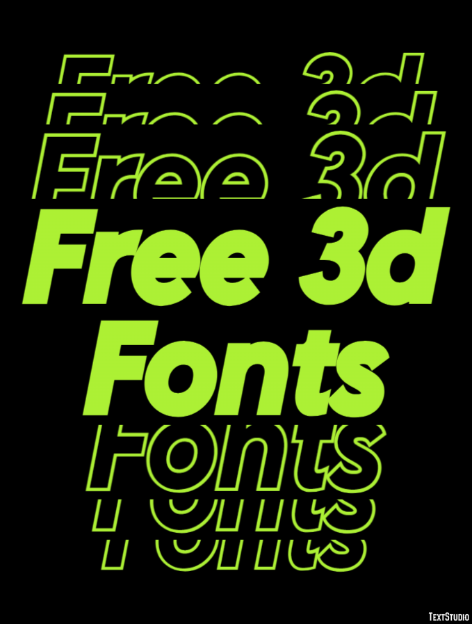 Free 3d Fonts Efekt tekstowy