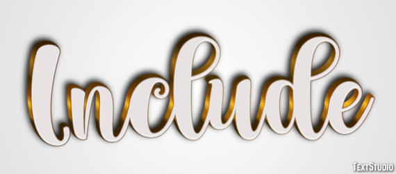 Include Эффект текста