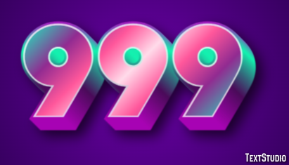 999 Efecto de Texto