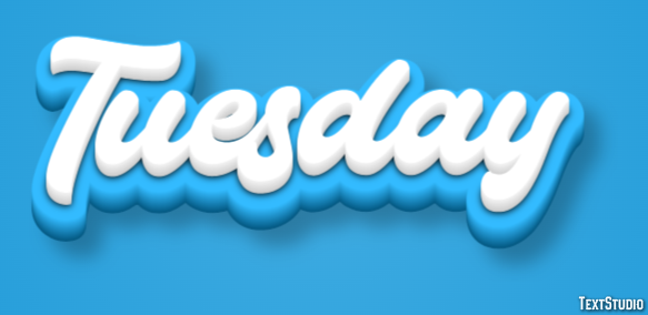 Tuesday Tekst Effect