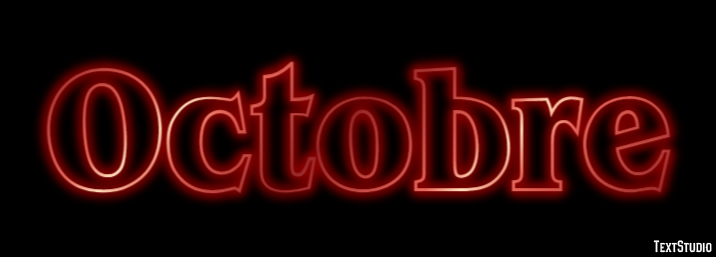 Octobre Efeito de texto