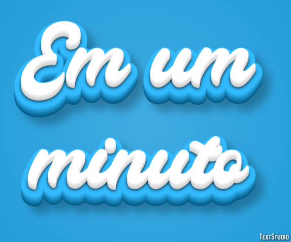 Em um minuto Efecto de texto