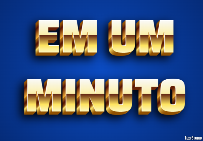 Em um minuto Efecto de texto