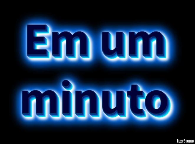 Em um minuto Efecto de texto