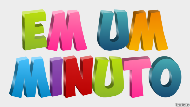 Em um minuto Efecto de texto
