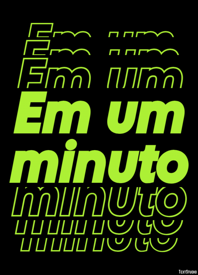 Em um minuto Efecto de texto