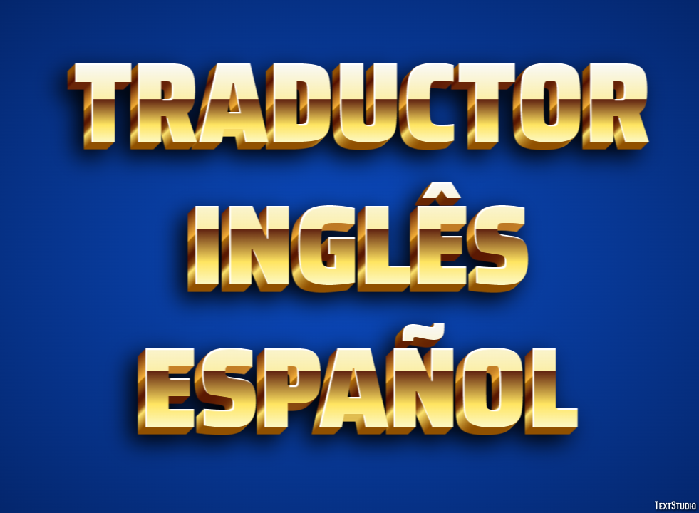 Traductor Inglês Español Efeito de texto