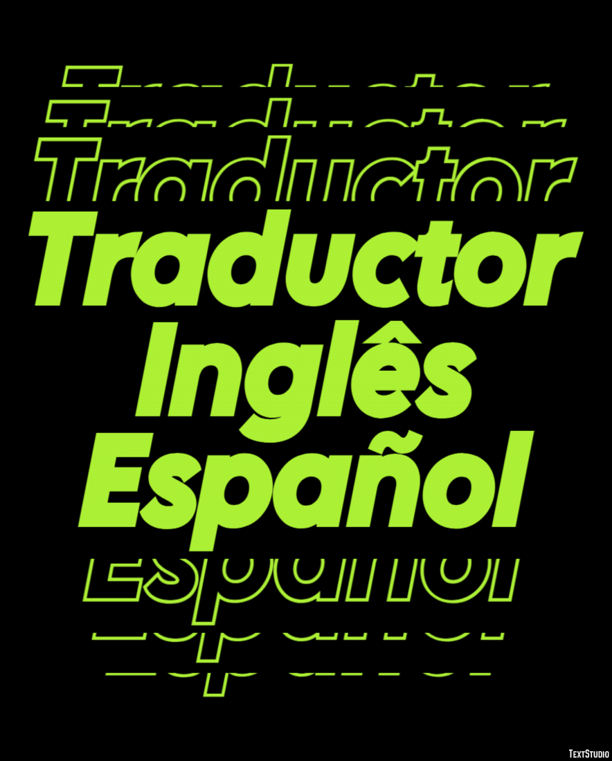 Traductor Inglês Español Efecto de Texto