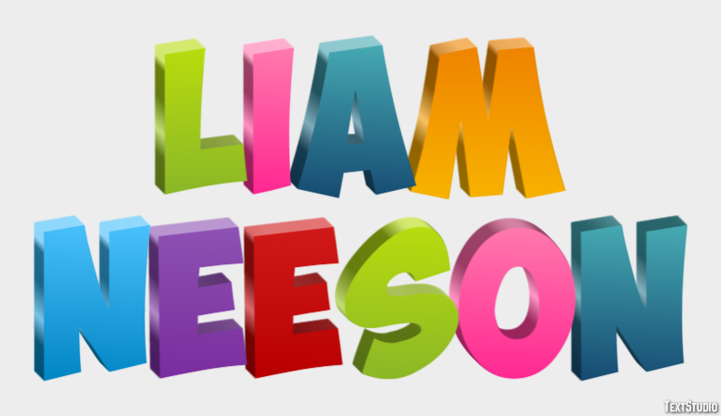 Liam Neeson Text effect