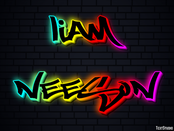 Liam Neeson Text effect