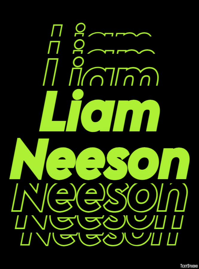 Liam Neeson Text effect