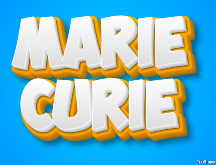 Marie Curie Efeito de texto