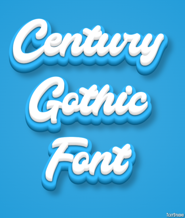 Century Gothic Font Efeito de texto