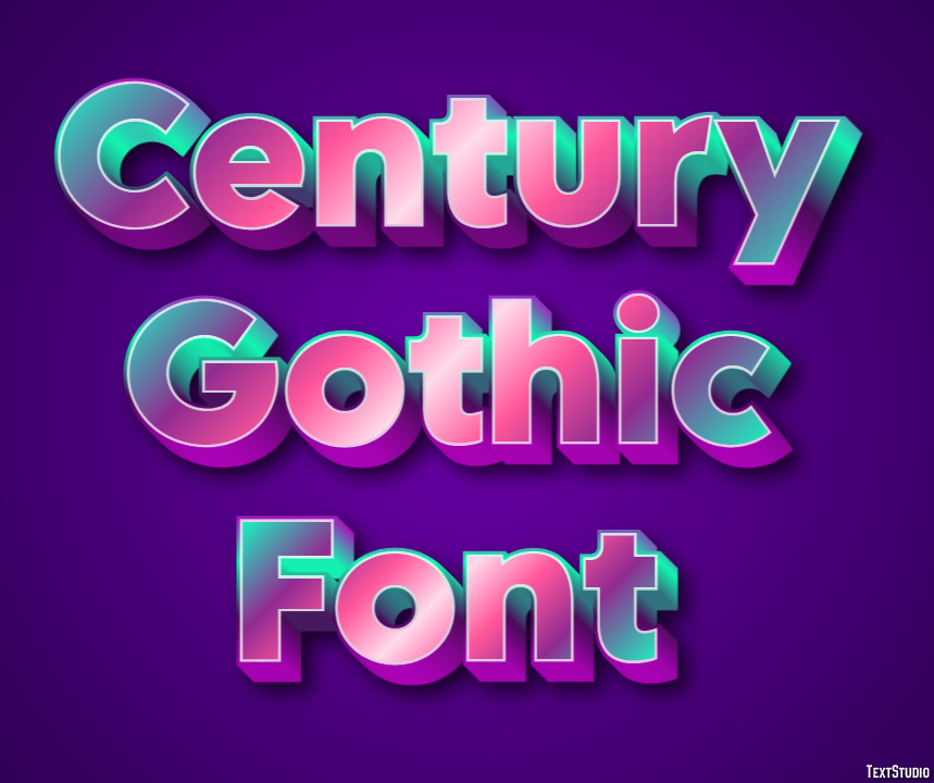 Century Gothic Font Efeito de texto