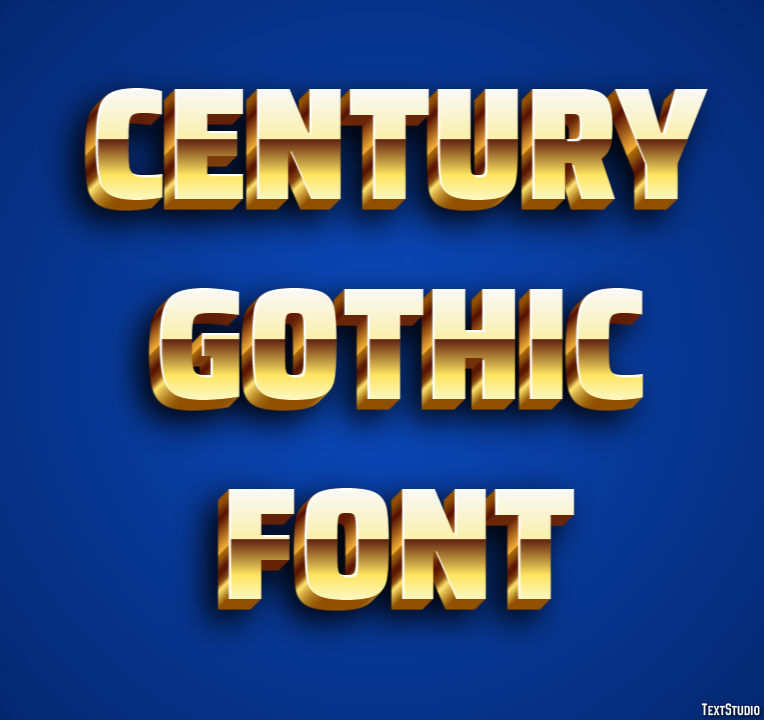 Century Gothic Font Efeito de texto