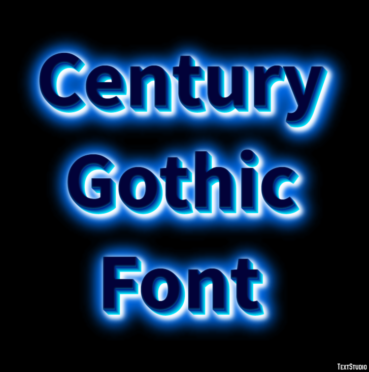 Century Gothic Font Efeito de texto