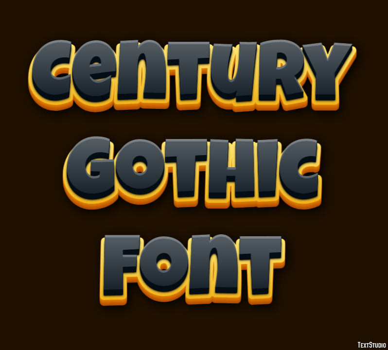 Century Gothic Font Efeito de texto