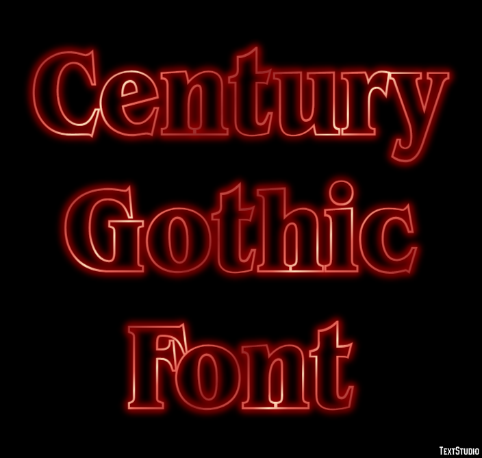 Century Gothic Font Efeito de texto