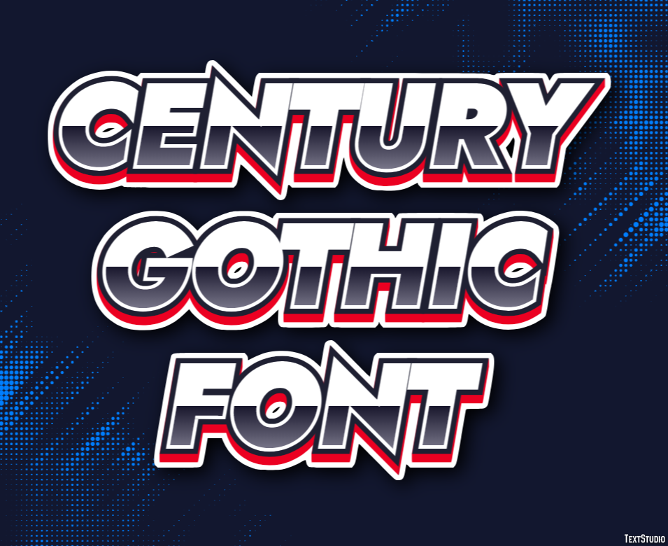 Century Gothic Font Efeito de texto
