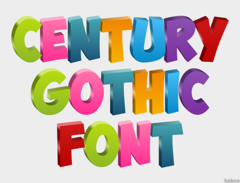 Century Gothic Font Efeito de texto