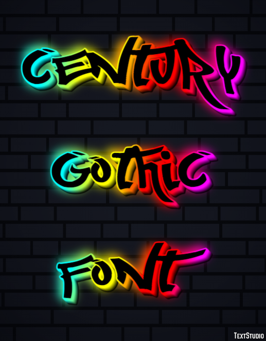 Century Gothic Font Efeito de texto