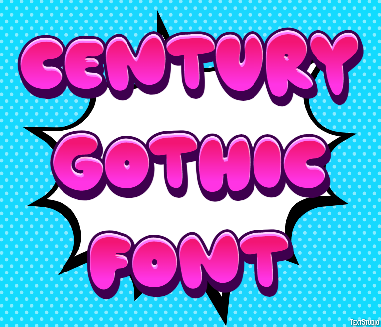 Century Gothic Font Efeito de texto